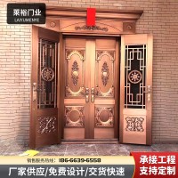 不锈钢双开门隔音别墅大门防盗门家用甲级安全铸铝防爆门古铜门